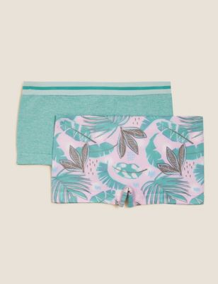 

Girls M&S Collection 2pk Seamfree Palm Print Shorts (6-16 Yrs) - Pink Mix, Pink Mix