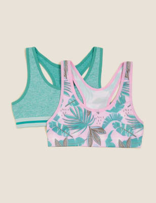 

Girls M&S Collection 2pk Seamfree Tropical Print Crop Tops (6-16 Yrs) - Pink Mix, Pink Mix