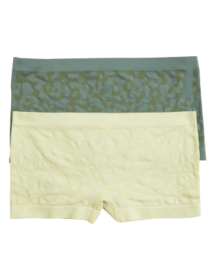 

M&S Collection Pack de 2 braguitas culotte sin costuras con estampado de leopardo (9-16 años) - Light Citrus, Light Citrus
