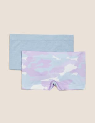 

Girls M&S Collection 2pk Seamfree Camo Shorts (6-16 Yrs) - Lilac Mix, Lilac Mix