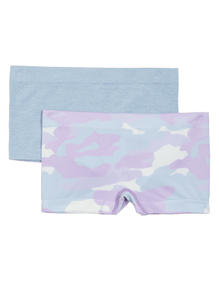 

Girls M&S Collection 2pk Seamfree Camo Shorts (6-16 Yrs) - Lilac Mix, Lilac Mix