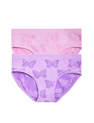 

Girls M&S Collection 2pk Seamfree Butterfly Knickers (9-16 Yrs) - Pink Mix, Pink Mix