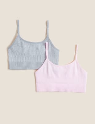 

Girls M&S Collection 2pk Seamfree Crop Tops (9-16 Yrs) - Grey Mix, Grey Mix