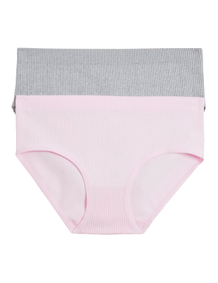 

Girls M&S Collection 2pk Seamfree Knickers (9-16 Yrs) - Grey Mix, Grey Mix