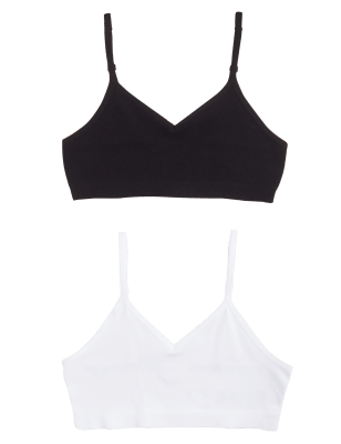 

M&S Collection 2er-Pack nahtlose Bustiers (9-16 Jahre) - Black Mix, Black Mix