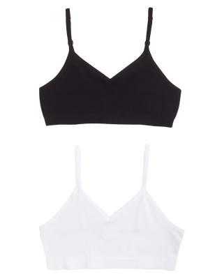 

Girls M&S Collection 2pk Seamfree Crop Tops (9-16 Yrs) - Black Mix, Black Mix