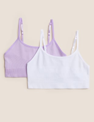 

Girls M&S Collection 2pk Seamfree Crop Tops - Lilac Mix, Lilac Mix