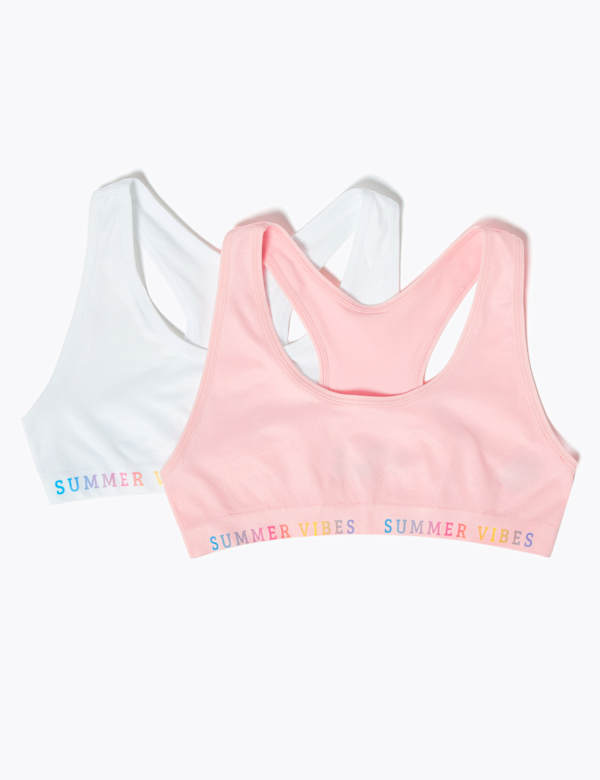 2 Pack Seamfree Summer Vibes Crop Tops (6-16 Yrs)