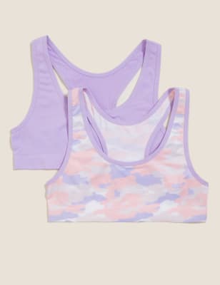 

M&S Collection 2er-Pack nahtlose Bustiers mit Camouflagemuster (9-16 Jahre) - Lilac Mix, Lilac Mix