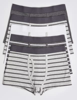 Lot de 5&nbsp;boxers en coton extensible (du 18&nbsp;mois au 16&nbsp;ans)