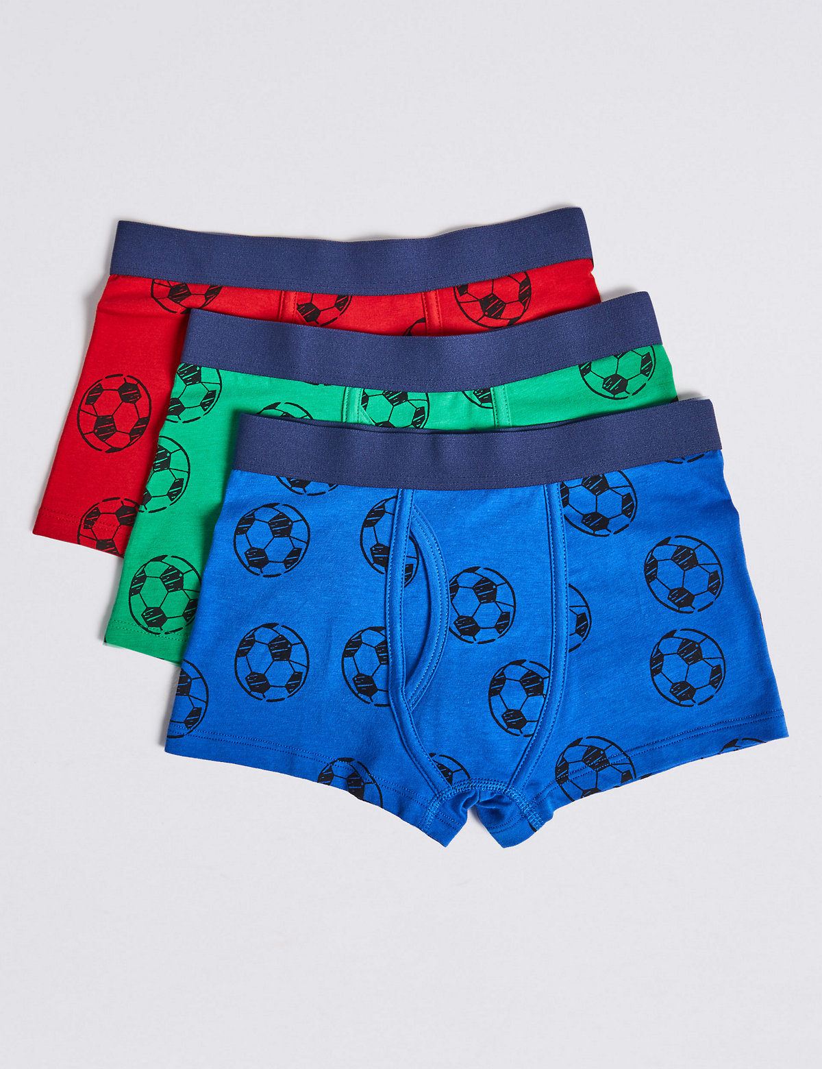 5 Pack Cotton with Stretch Football Trunks (18 Months - 12 Years)