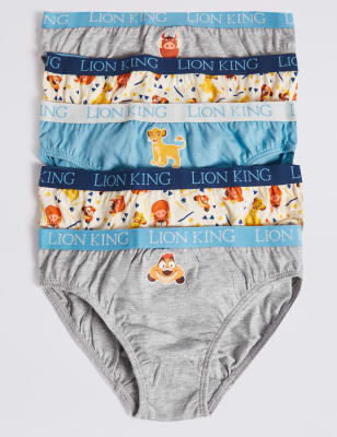 5 Pack Pure Cotton Lion king™ Briefs (18 Months - 12 Years)