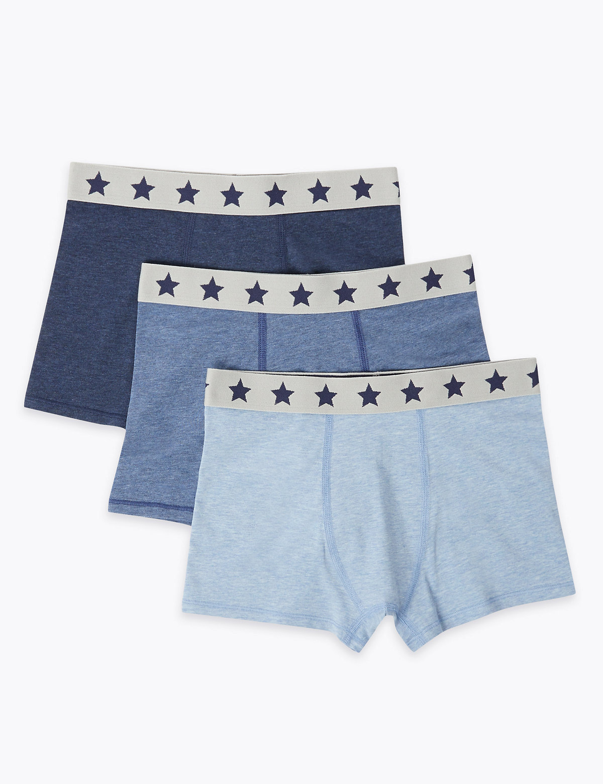 5 Pack Cotton with Stretch Marl Trunks (2-16 Yrs)
