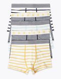 5 Pack Cotton with Stretch Striped Trunks (2-16 Yrs)