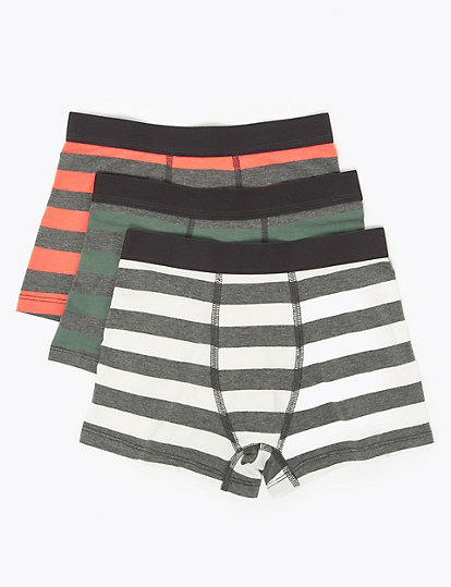5 Pack Cotton Striped Trunks (2-16 Yrs)