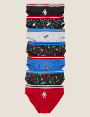 

Boys M&S Collection 7pk Pure Cotton Space Briefs (18 Mths - 7 Yrs) - Dark Grey Mix, Dark Grey Mix