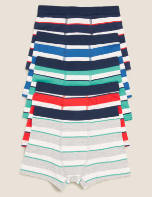 5pk Cotton Rich with Stretch Striped Trunks (2-16 Yrs) - AT