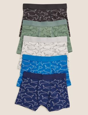 Lot de 5 boxers en coton extensible à motif requin (du 2 au 16 ans) - Multi