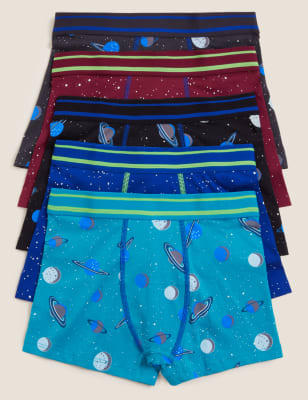 

M&S Collection 5er-Pack Shorts mit hohem Baumwollanteil, Stretch und Weltallmotiven (2-16 J.) - Multi, Multi