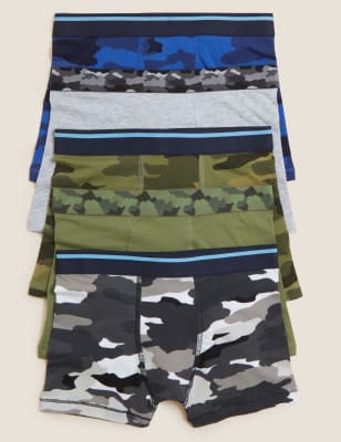 5pk Cotton Camo Trunks (2 - 16 Yrs) - DE