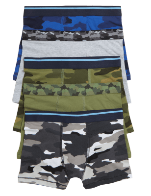 

Boys M&S Collection 5pk Cotton Camo Trunks (2 - 16 Yrs) - Medium Khaki, Medium Khaki