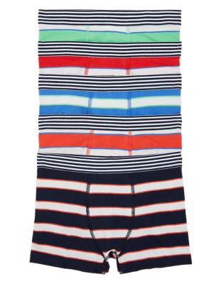 

Boys M&S Collection 5pk Cotton Rich Stripe Trunks (2-16 Yrs) - Multi, Multi