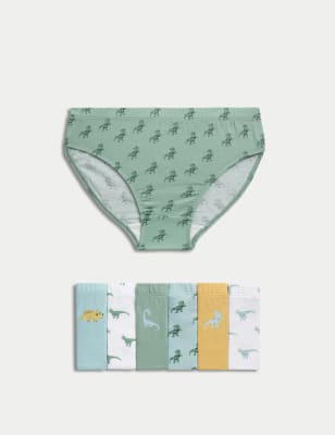 Lot de 7&nbsp;slips 100&nbsp;% coton à motif dinosaure (du 2 au 7&nbsp;ans) - CA