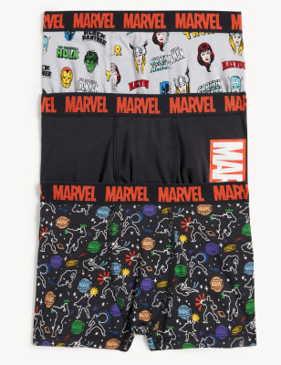 

Boys M&S Collection 3pk Cotton Rich Marvel™ Trunks (3 - 16 Yrs) - Black Mix, Black Mix