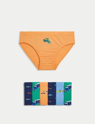 7pk Pure Cotton Transport Briefs (2-8 Years)