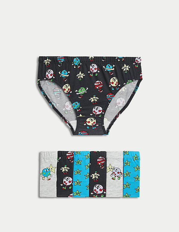 7pk Pure Cotton Space Briefs (2-8 Yrs) - EE