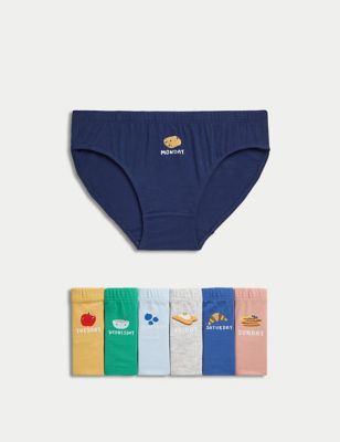M&S Boy's 7pk Pure Cotton Days Of The Week Briefs (2-8 Years) - 6-7 Y - Multi, Multi