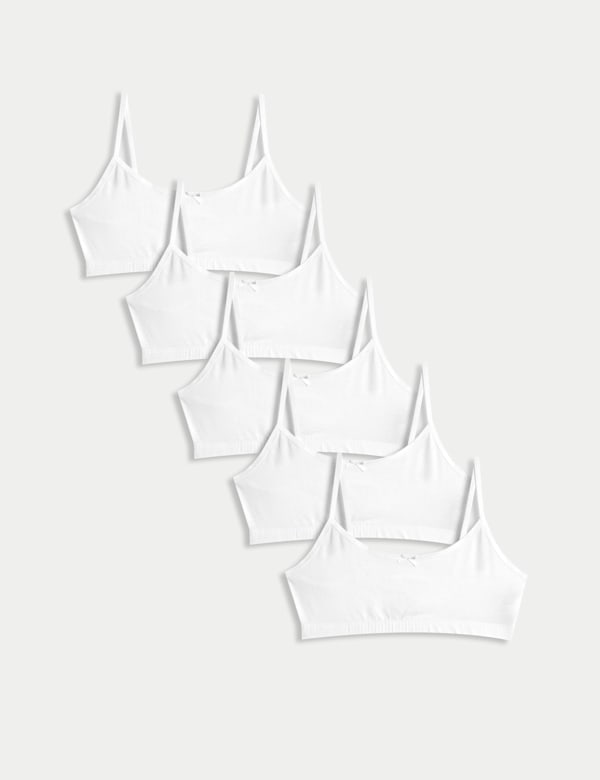 5 Pack Cotton Cropped Tops (6-16 Yrs)