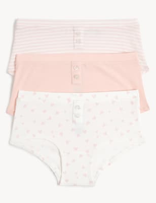 

Girls M&S Collection 3pk Cotton with Stretch Patterned Shorts (6-16 Yrs) - Pink Mix, Pink Mix