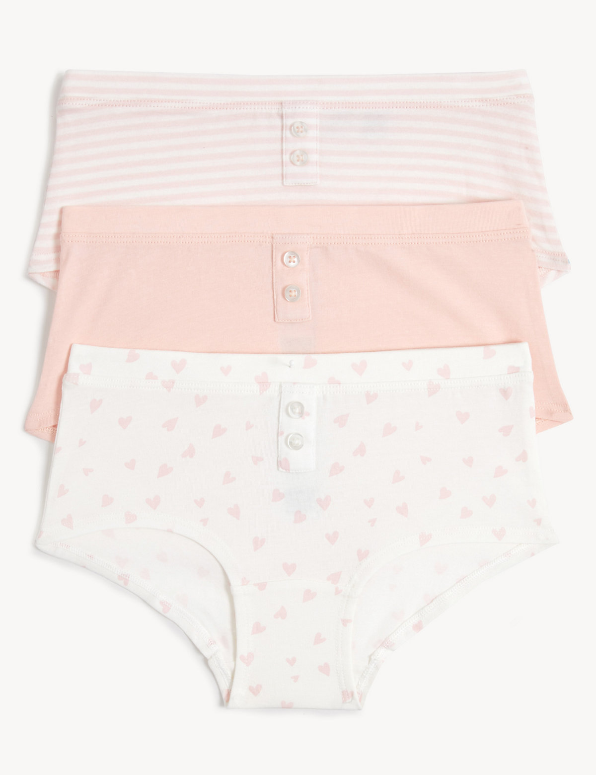 3pk Cotton with Stretch Patterned Shorts