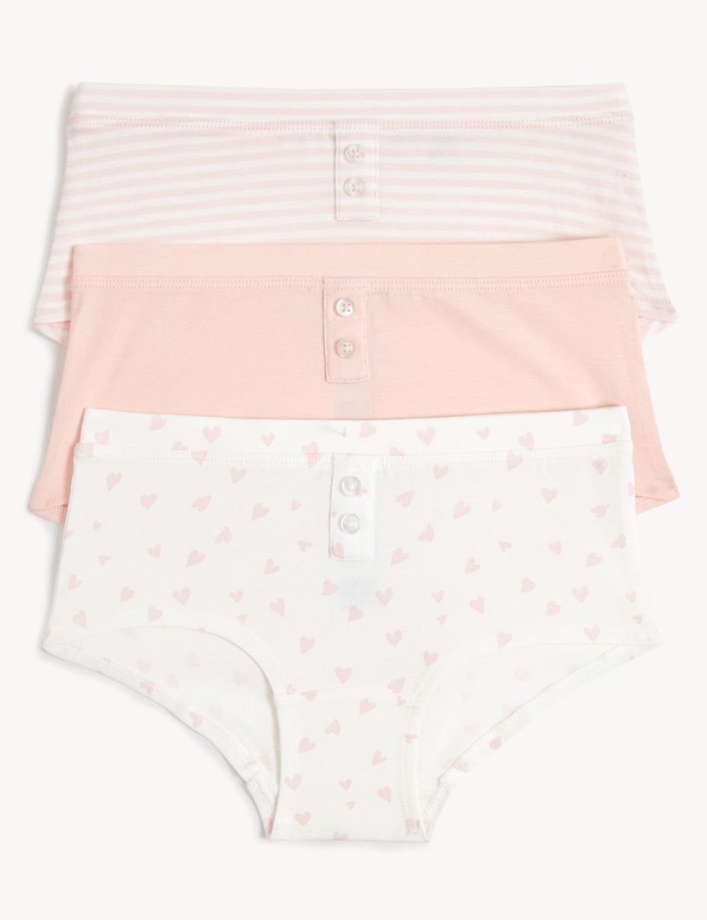 3pk Cotton with Stretch Patterned Shorts (6-16 Yrs)