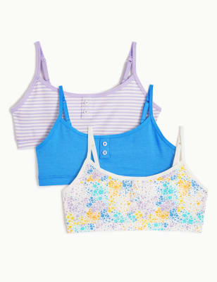 3pk Cotton Rich Printed Cropped Tops (6-16 Yrs) - KR