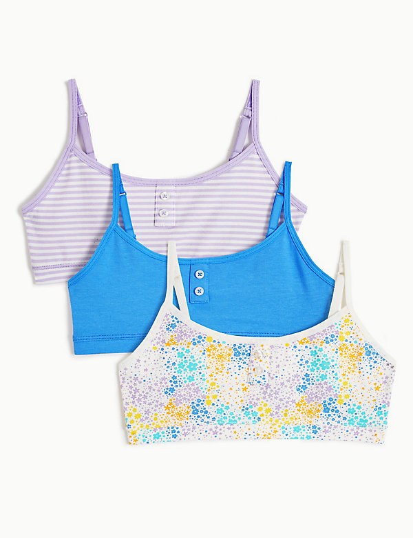 3pk Cotton Rich Printed Cropped Tops (6-16 Yrs) - EE