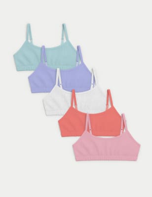 5pk Cotton Rich Crop Tops (6-16 Yrs) - KG