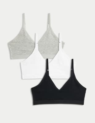 

M&S Collection Pack de 3 tops cortos de algodón (6-16 años) - Grey Mix, Grey Mix