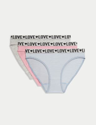 10pk Pure Cotton Heart Knickers (2-12 Yrs)