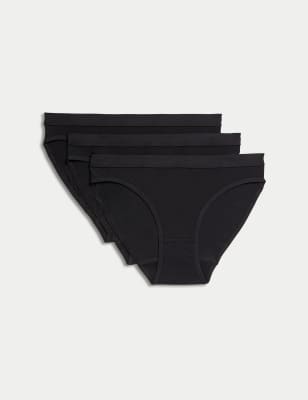 

Girls M&S Collection 3pk Cotton Rich Knickers (6-16 Yrs) - Black, Black