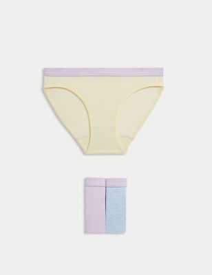 3pk Cotton with Stretch Knickers (6-16 Yrs) - DK