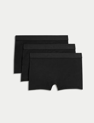 

Girls M&S Collection 3pk Cotton Rich Boxer Shorts (6-16 Yrs) - Black, Black