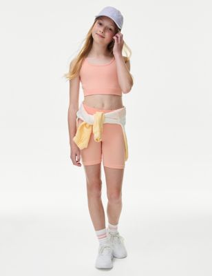 

Girls M&S Collection 2pc Ribbed Crop Top and Shorts Outfit (6-16 Yrs) - Coral, Coral