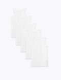 5 Pack Pure Cotton Vests (18 Months - 16 Years)