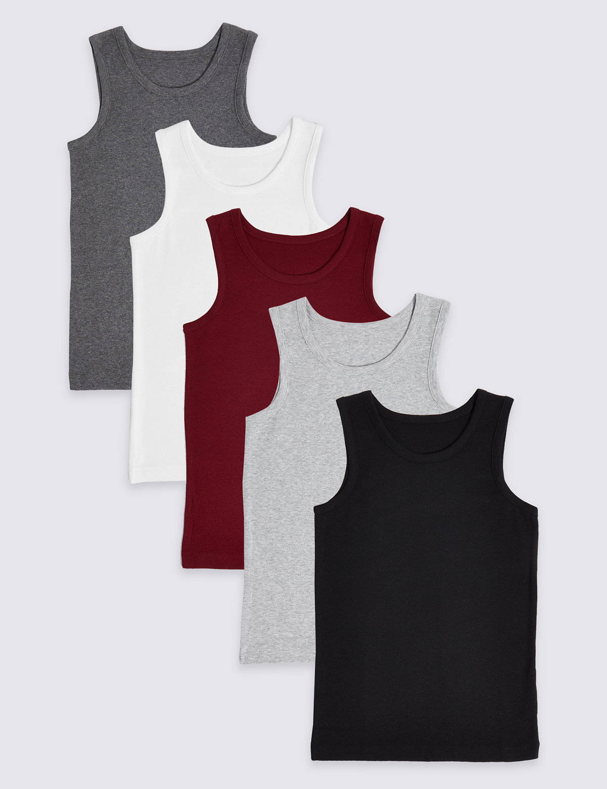 5 Pack Cotton Vests (18 Months - 16 Years)