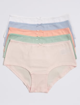 Lot de 5&nbsp;shortys en coton extensible (du 6 au 16&nbsp;ans)