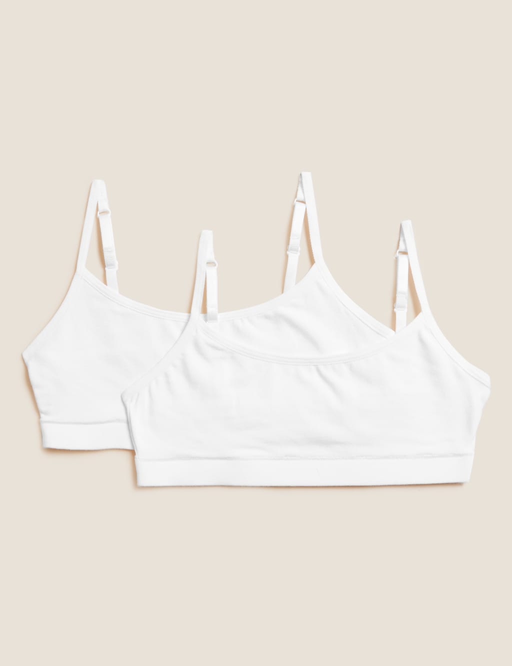 2pk Flexifit™ Cotton Rich Crop Tops (6-16 Yrs) image 1