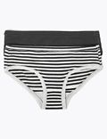2 Pack Striped Knickers (6-16 Years)