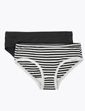2 Pack Striped Knickers (6-16 Years)